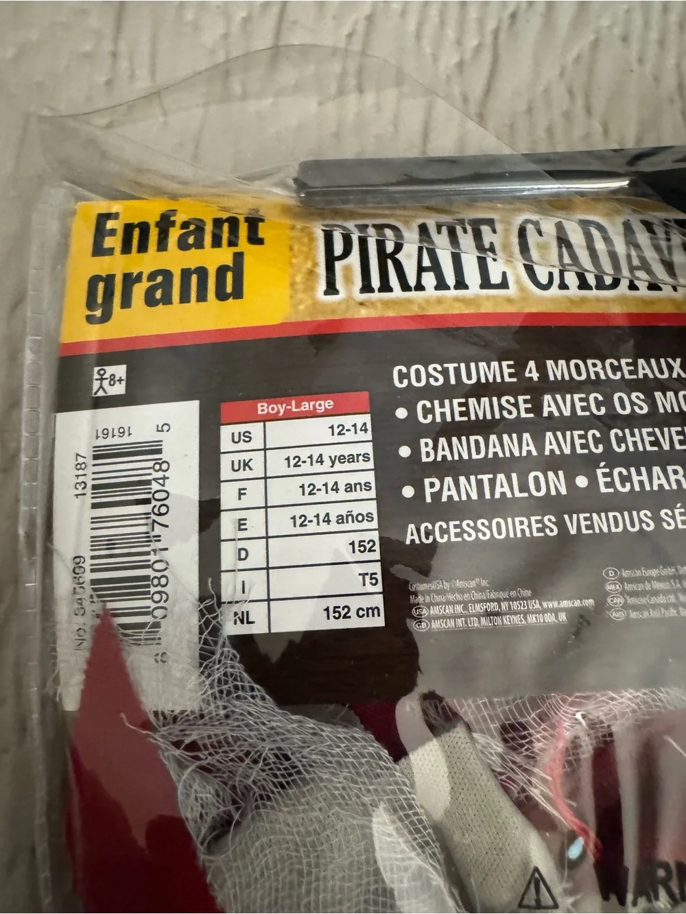 Cutthroat Corpse Pirate Costume – Child Large